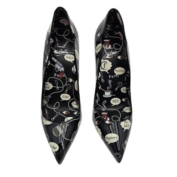 Christian Louboutin Hot Chick 100 Heel Pump Weapons Black Patent Size 40 US 10 - Picture 3 of 11